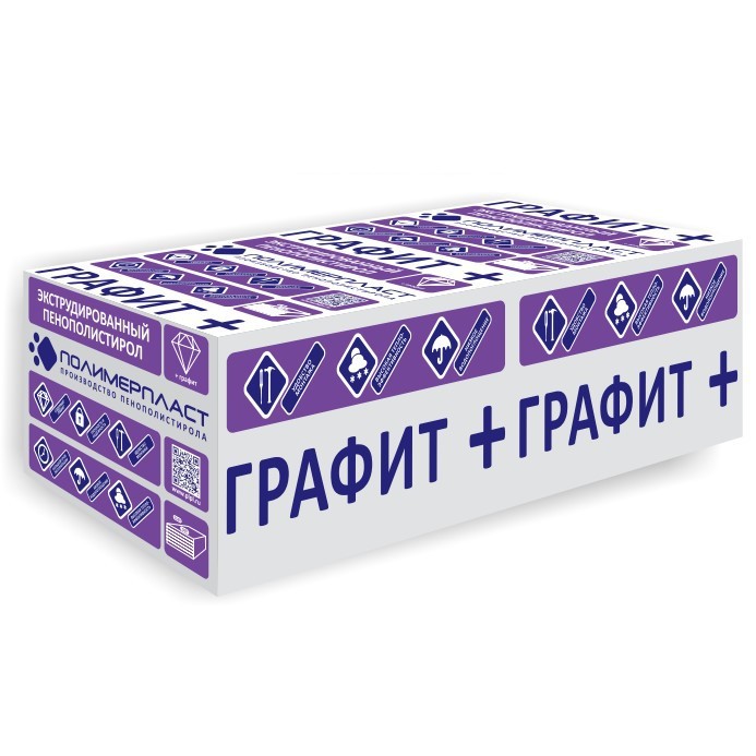 Экструдированный пенополистирол Графит XPS GR PROF CS(10Y)250 1180х580х50 мм, 8 шт. уп